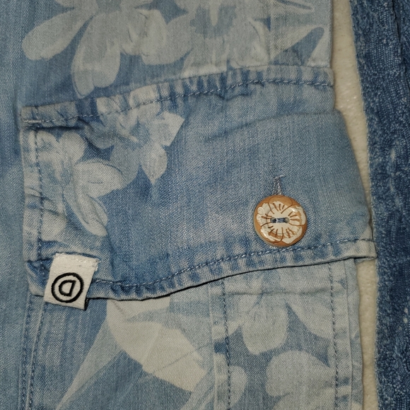Desigual Denim Cargo Pants with Floral Print Small - Picture 6 of 10